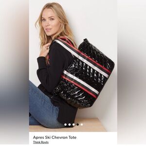THINK ROYLIN Aprés Ski Chevron Patent tote